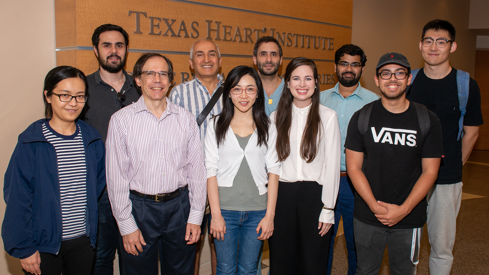 (Front Row L-R) Yang Zhao, Dr. Joseph Cavallaro, Dr. Yingyan Lin, Dr. Allison Post, Anton Banta (Back Row L-R) Romain Cosentino, Dr. Behnaam Aazhang, Dr. Mehdi Razavi, Mathews John, Yue Wang