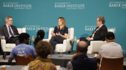 (L) Dr. Joseph G. Rogers, (Center) Dr. Heather Lombardi, (Right) Dr. Adrian Hernadez (Photo by Michael Stravato)